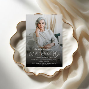 Modernes elegantes 65. Geburtstagsparty-Foto Einladung