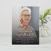 Modernes elegantes 75. Geburtstagsparty-Foto Einladung (Stehend Vorderseite)