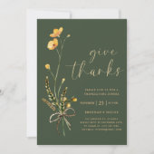 Modernes, elegantes Abendessen mit grünem Erntedan Einladung (Vorderseite)