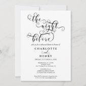 Modernes Elegantes Abendessen vor der Probe Einladung (Vorderseite)