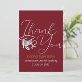 Modernes, elegantes Abschluss mit weißer Cap dank Dankeskarte (Stehend Vorderseite)