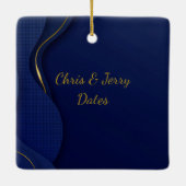 Modernes elegantes Abstraktes Hochzeitsfest-Foto Keramikornament (Rückseite)