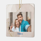 Modernes elegantes Abstraktes Hochzeitsfest-Foto Keramikornament (Links)