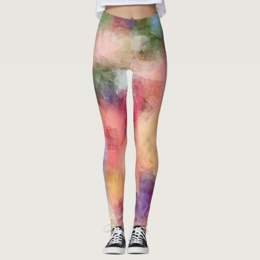 Modernes elegantes Abstraktes Kunstdesign Leggings (Vorderseite)