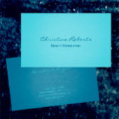 Modernes Elegantes Aqua Aquamariner Schönheitssalo Visitenkarte