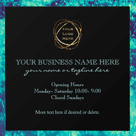 Modernes elegantes Aquamarines Logo für ein benutz Fensteraufkleber