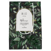 Modernes, elegantes Aquarellhotel Gärtnerei Empfan Mittlere Geschenktüte (Rückseite)