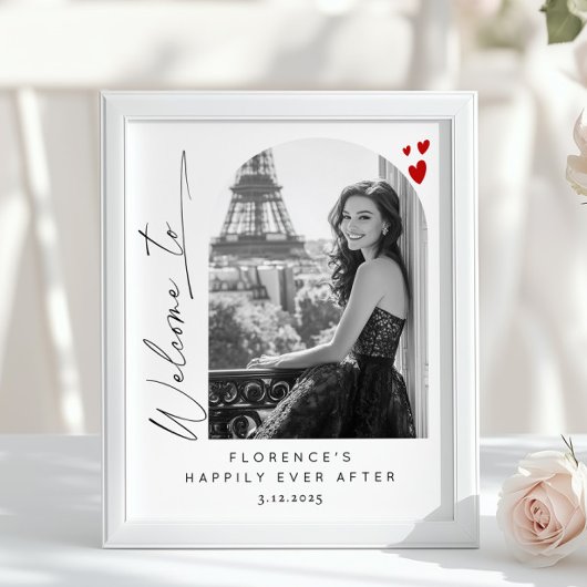 Modernes, elegantes Arch Foto Bridal Herzlich Will Poster