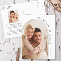 Modernes elegantes Arch Script-Foto Save the Date