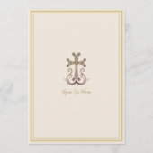 Modernes elegantes armenisches CrossWedding Menu Menükarte (Rückseite)