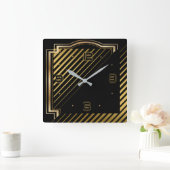 Modernes, elegantes Art Deco Quadratische Wanduhr (Zuhause)