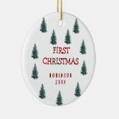 Modernes Elegantes Baby First Christmas Keramik Ornament (Rechts)