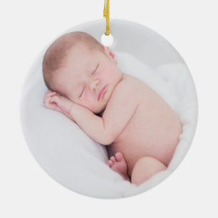 Modernes Elegantes Baby First Christmas Keramik Ornament