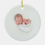 Modernes, elegantes Baby First Weihnachten Keramik Ornament (Hinten)