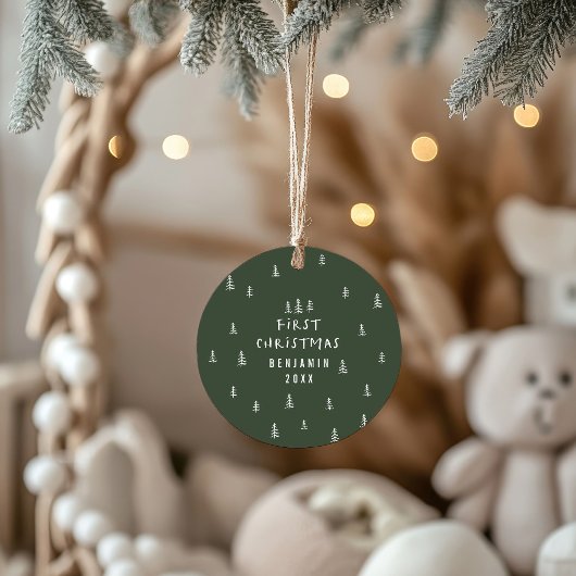 Modernes, elegantes Baby First Weihnachten Keramik Ornament