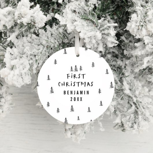 Modernes, elegantes Baby First Weihnachten Keramik Ornament