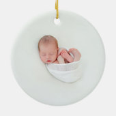 Modernes, elegantes Baby First Weihnachten pink Keramik Ornament (Hinten)