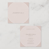 Modernes elegantes Beige Braun Design Beruflich To Quadratische Visitenkarte (Vorne/Hinten)