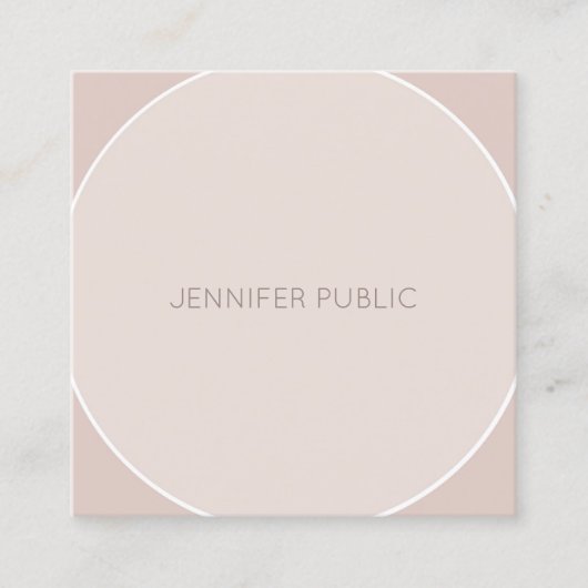 Modernes elegantes Beige Braun Design Beruflich To Quadratische Visitenkarte (Vorderseite)