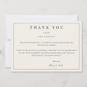 Modernes & elegantes Beige Danke Karte (Vorderseite)