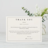 Modernes & elegantes Beige Danke Karte (Stehend Vorderseite)