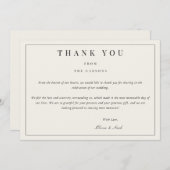 Modernes & elegantes Beige Danke Karte (Vorne/Hinten)
