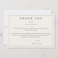 Modernes & elegantes Beige Danke Karte