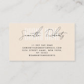 Modernes, elegantes Beige mit Markenzeichen Visitenkarte (Rückseite)