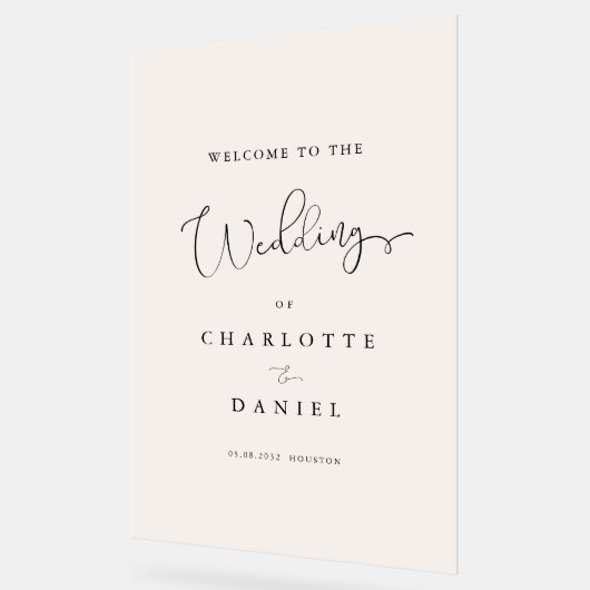 Modernes, elegantes, Beige-Weiß-Transparentes, Skr Acrylschild (Winkel)