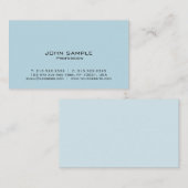 Modernes elegantes Berufliches, einfaches blaues D Visitenkarte (Vorne/Hinten)