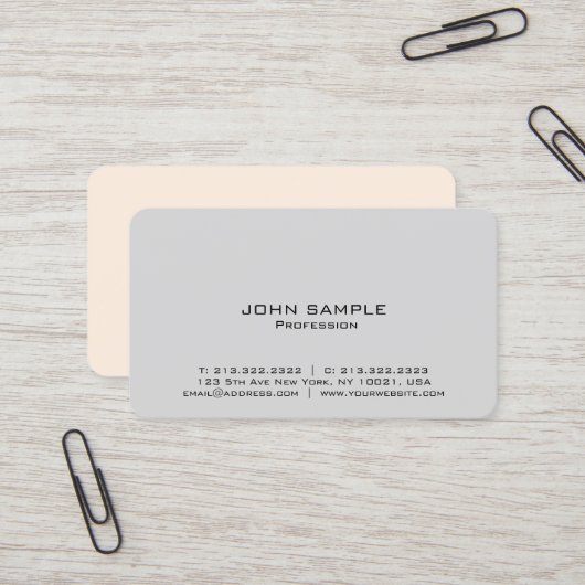 Modernes elegantes Berufliches, einfaches blaues D Visitenkarte (Vorderseite/Rückseite Beispiel)