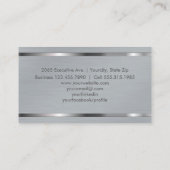Modernes elegantes berufliches Grau gebürstetes Visitenkarte (Rückseite)