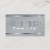 Modernes elegantes berufliches Grau gebürstetes Visitenkarte (Vorderseite)