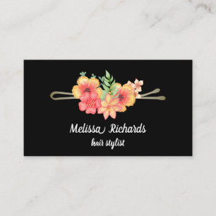 Modernes elegantes Berufliches Hair Stylist-Logo B Visitenkarte