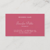 Modernes elegantes, Berufliches Minimalistisches D Visitenkarte (Rückseite)