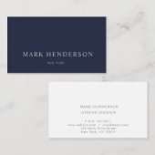 Modernes, elegantes Berufliches Navy Blue Visitenkarte (Vorne/Hinten)