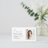 Modernes elegantes Berufliches QR Code Foto Visitenkarte (Stehend Vorderseite)