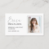 Modernes elegantes Berufliches QR Code Foto Visitenkarte (Vorderseite)