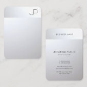 Modernes, elegantes Berufliches Silver Look Mighty Visitenkarte (Vorne/Hinten)