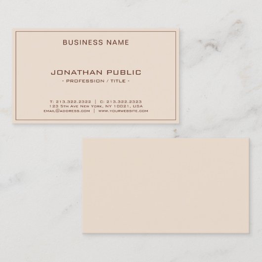 Modernes, elegantes Berufliches Template Terracott Visitenkarte (Vorne/Hinten)