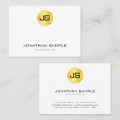 Modernes, elegantes Berufliches Trendy Monogram Visitenkarte (Vorne/Hinten)