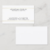 Modernes, elegantes Berufliches White Gold Einfach Visitenkarte (Vorne/Hinten)