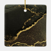 Modernes elegantes Black and Gold Abschluss Foto Keramikornament (Rückseite)