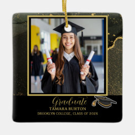 Modernes elegantes Black and Gold Abschluss Foto Keramikornament
