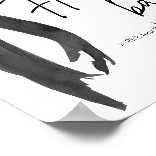 Modernes, elegantes Black Bow Blume Bar Poster (Ecke)