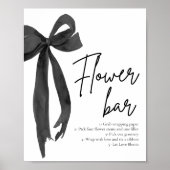 Modernes, elegantes Black Bow Blume Bar Poster (Vorne)