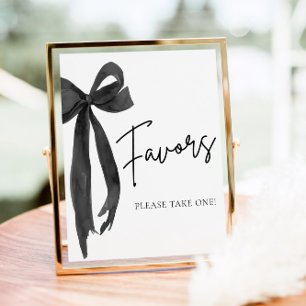 Modernes elegantes Black Bow Coquette Lieblingszei Poster
