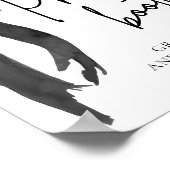 Modernes elegantes Black Bow Foto Booth Sign Poster (Ecke)