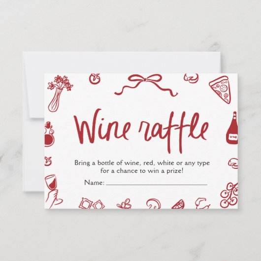 Modernes elegantes Black Bow Raffle Game Ticket Einladung (Vorderseite)