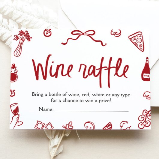 Modernes elegantes Black Bow Raffle Game Ticket Einladung